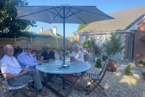 Guest enjoying the garden at Toppesfield house